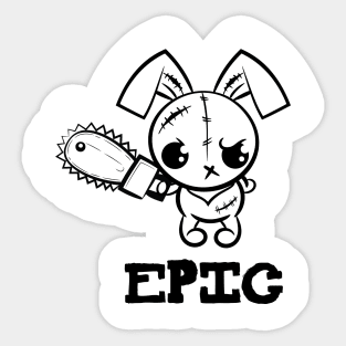 Epic Grumpy Voodoo Bunny Sticker